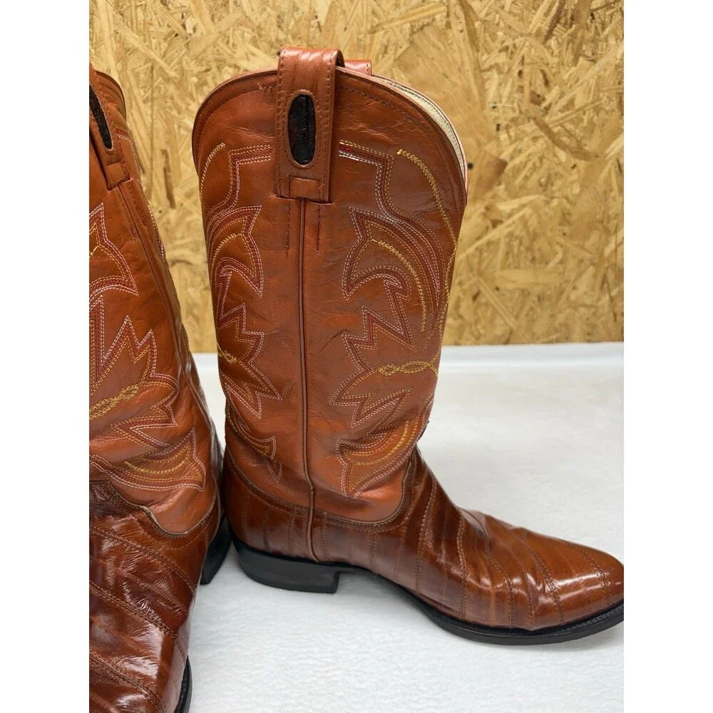Vintage Y2K Francotirador Men’s Boots Genuine Anguila Eel Skin Cognac Sz 10 1/2